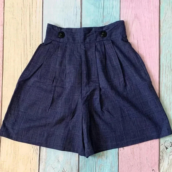 vintage catch me plaid high waist shorts - Picture 2 of 10
